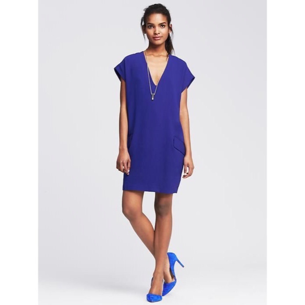 Banana Republic cobalt blue cocoon shift dress S